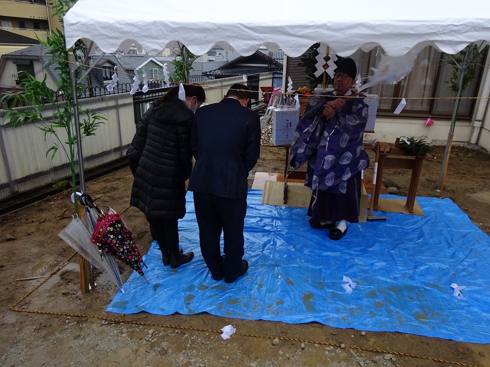 地鎮祭　香里園町　建て替え　新築