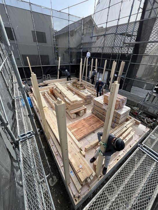 男山松里Ｍ様邸棟上げ2