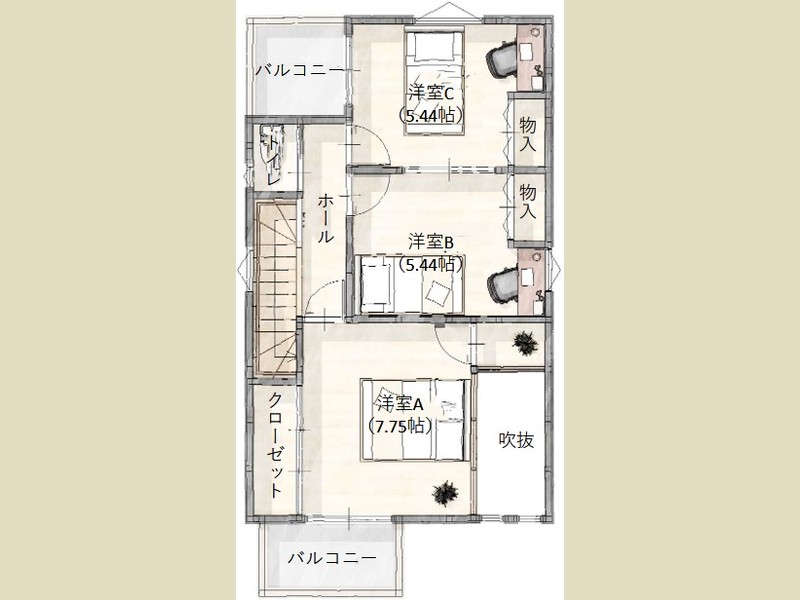 A号地プラン②平面2階