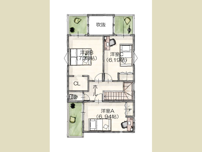 参考プラン間取り２階