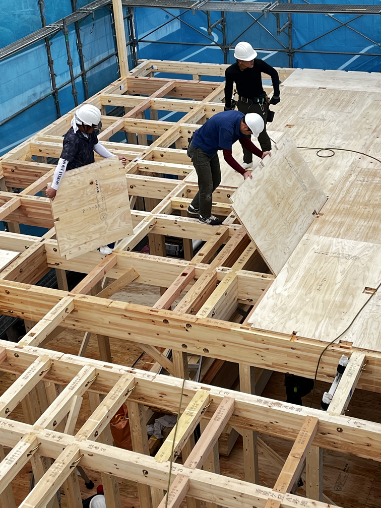 枚方市注文住宅N様邸棟上げ工事5