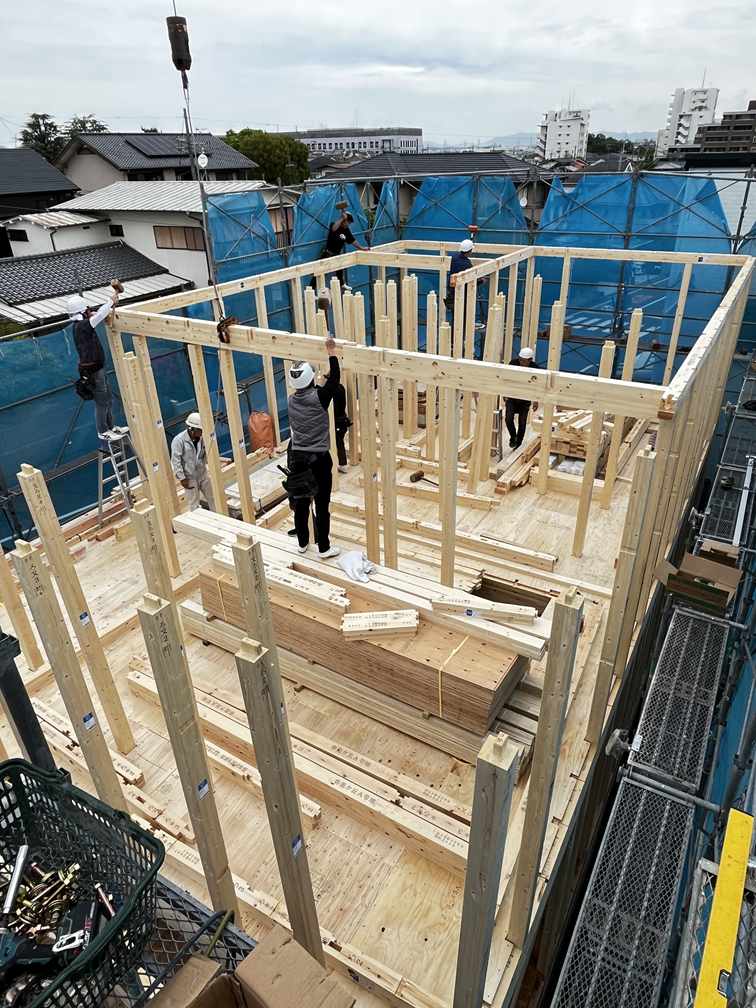 枚方市注文住宅N様邸棟上げ工事8
