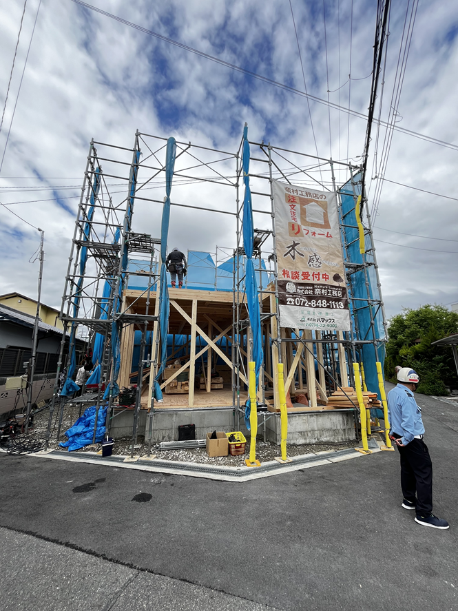 枚方市注文住宅F様邸の棟上げ工事10