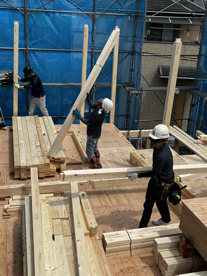 枚方市注文住宅F様邸の棟上げ工事11