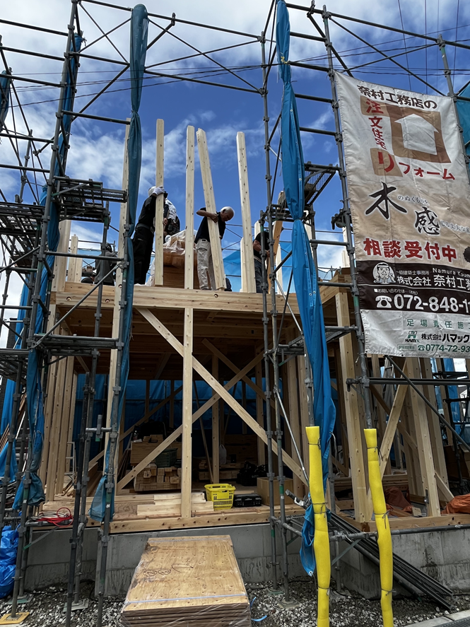 枚方市注文住宅F様邸の棟上げ工事12