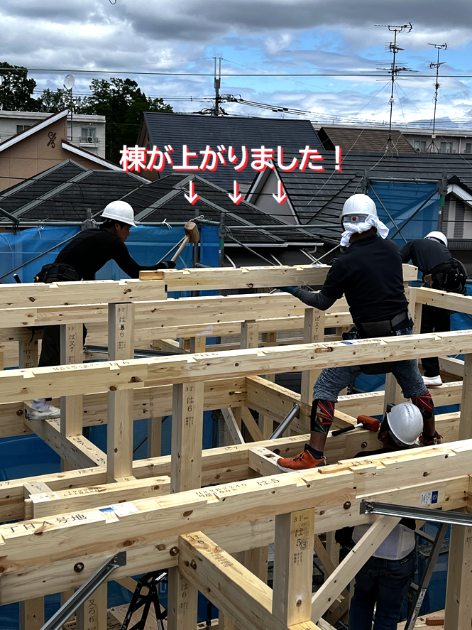 枚方市注文住宅F様邸の棟上げ工事19