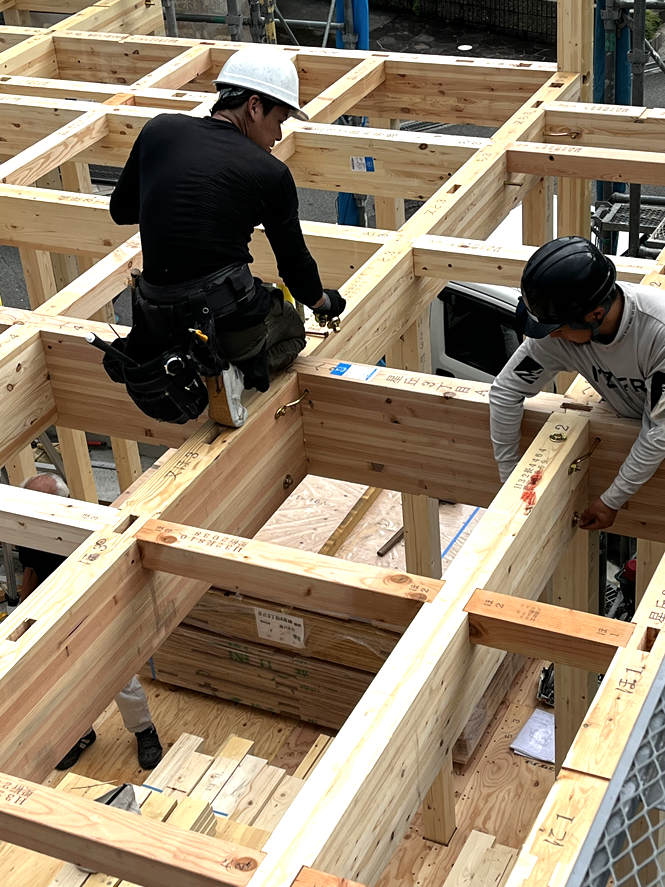 枚方市注文住宅F様邸の棟上げ工事6